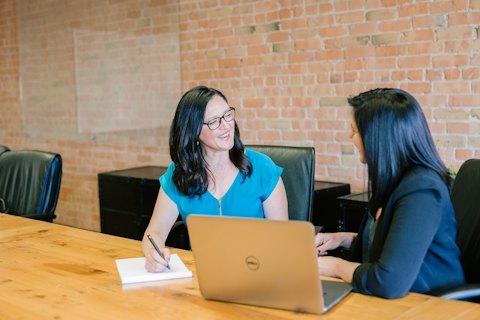 Attorney meeting with a client