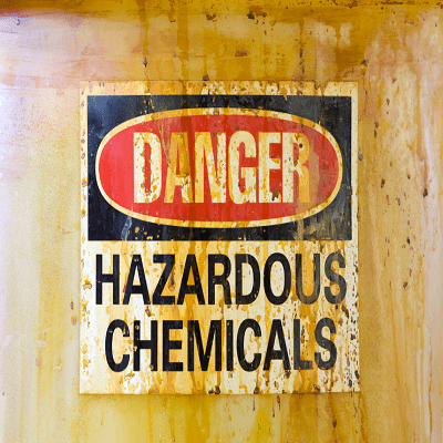 Hazardous chemicals warning sign