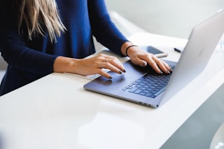 Submitting a claim online on a laptop